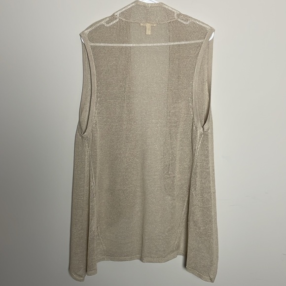 Eileen Fisher Cream-tan Linen Sweater Vest- Large - Picture 2 of 7